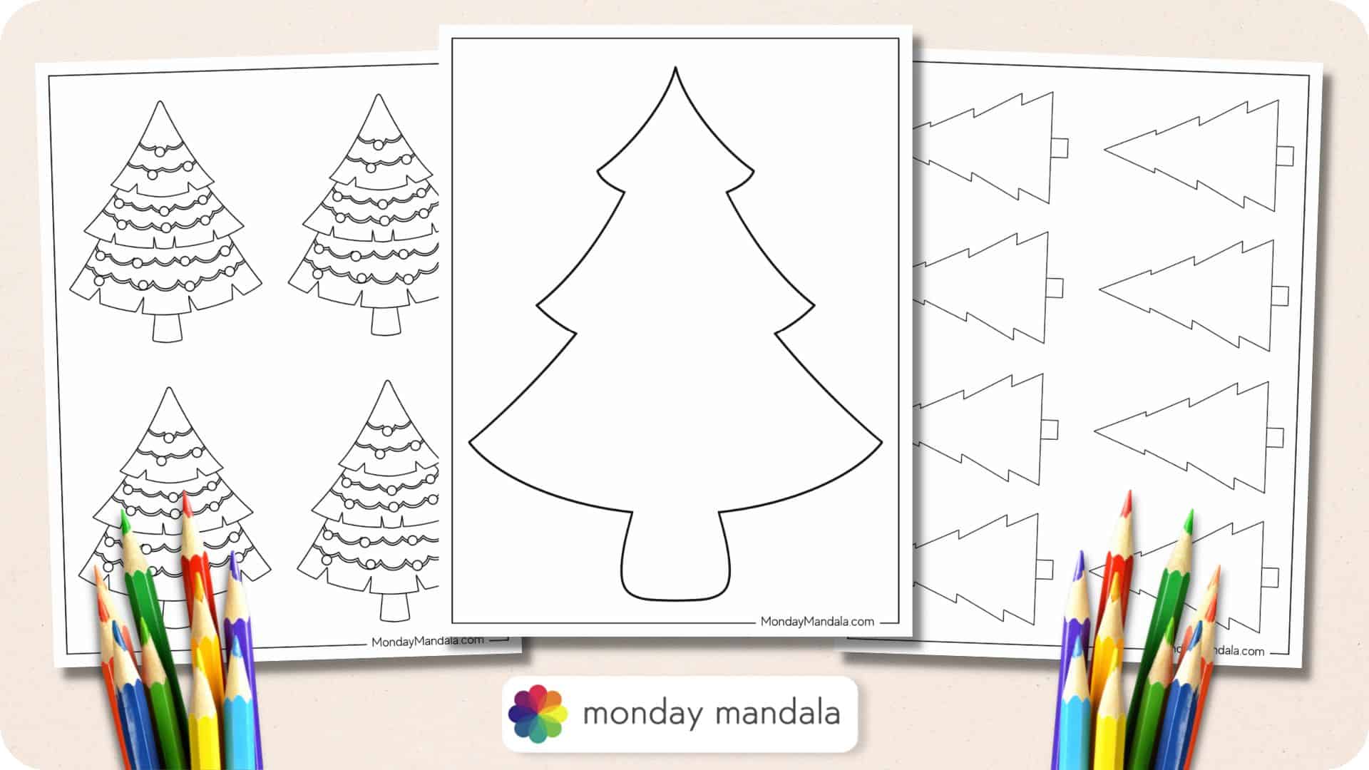 60 christmas tree templates (free pdf printables)